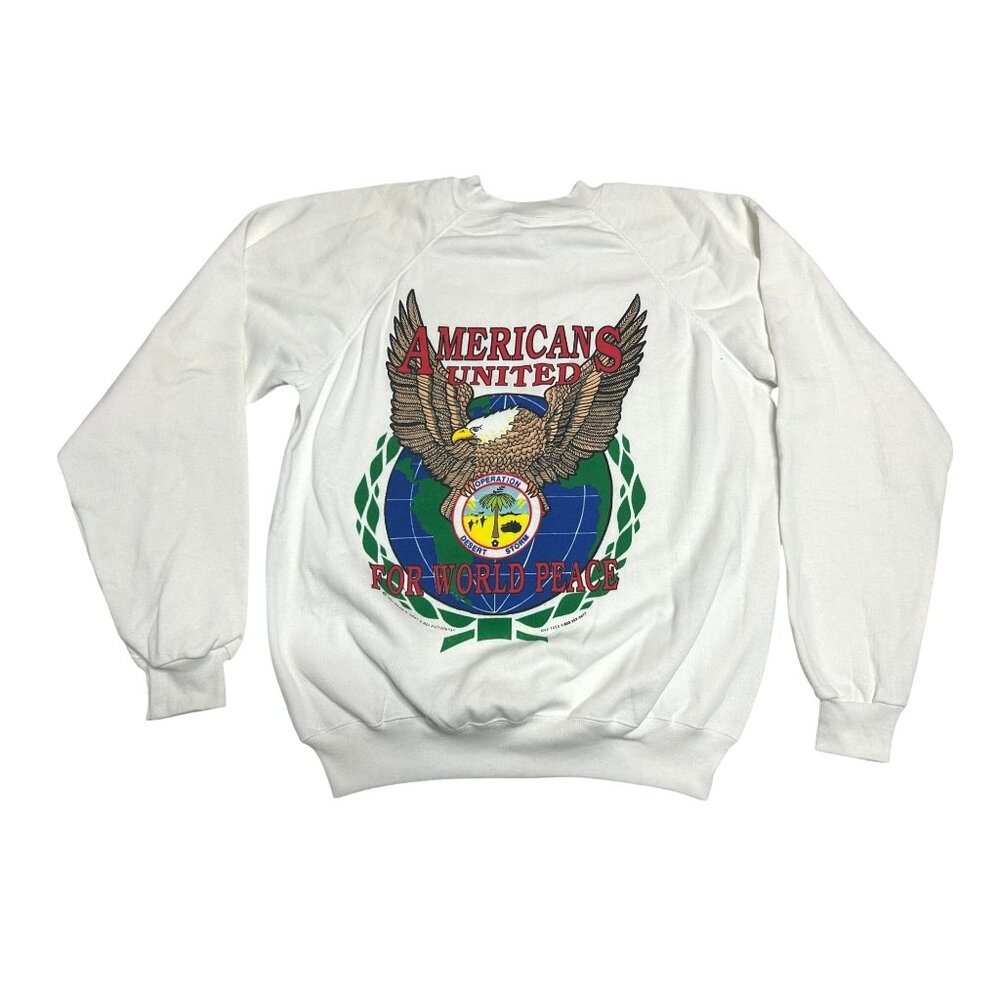 Americans United For World Peace Desert Storm Sweatshirt Size XL Hanes USA Made